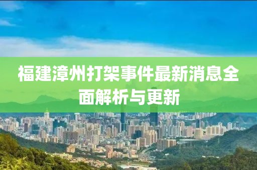福建漳州打架事件最新消息全面解析与更新