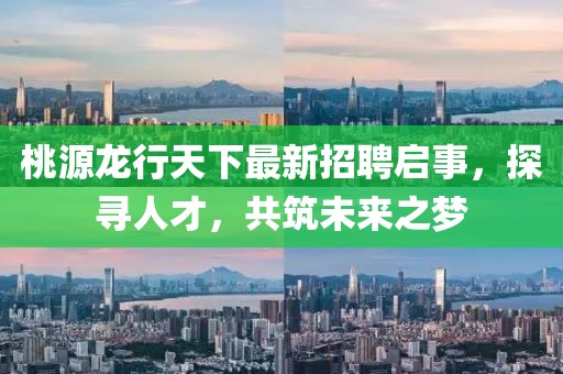 桃源龙行天下最新招聘启事，探寻人才，共筑未来之梦