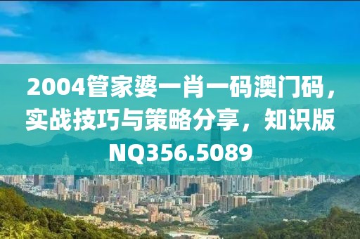 2004管家婆一肖一码澳门码，实战技巧与策略分享，知识版NQ356.5089