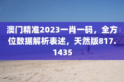 澳门精准2023一肖一码，全方位数据解析表述，天然版817.1435