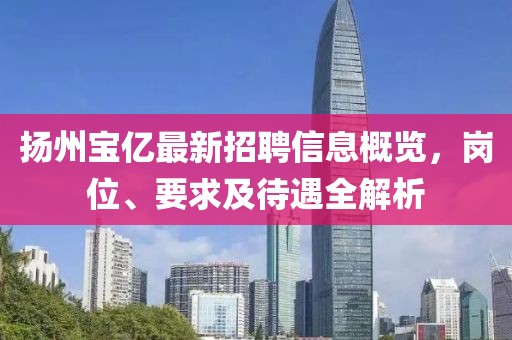 扬州宝亿最新招聘信息概览，岗位、要求及待遇全解析