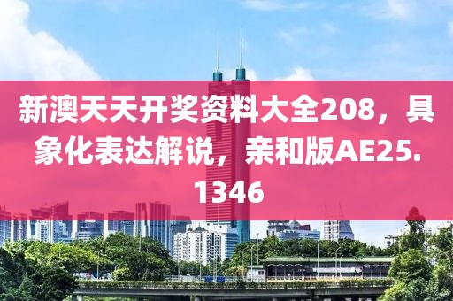 新澳天天开奖资料大全208，具象化表达解说，亲和版AE25.1346