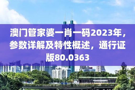 澳门管家婆一肖一码2023年，参数详解及特性概述，通行证版80.0363