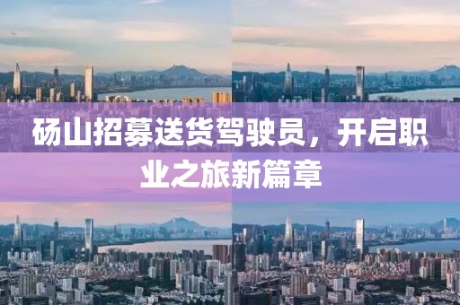 砀山招募送货驾驶员，开启职业之旅新篇章