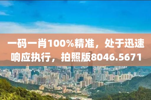 一码一肖100%精准，处于迅速响应执行，拍照版8046.5671