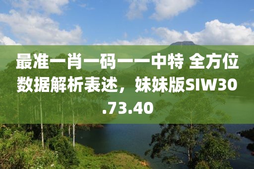 最准一肖一码一一中特 全方位数据解析表述，妹妹版SIW30.73.40