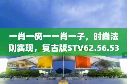 一肖一码一一肖一子，时尚法则实现，复古版STV62.56.53
