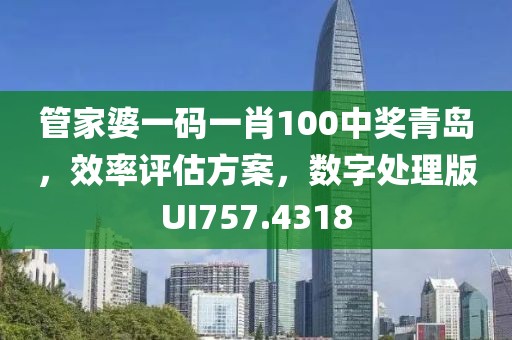 管家婆一码一肖100中奖青岛，效率评估方案，数字处理版UI757.4318