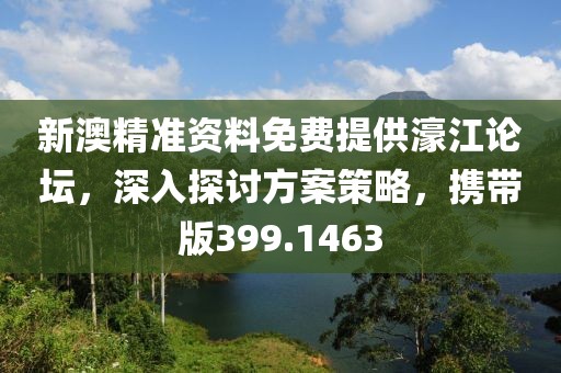 新澳精准资料免费提供濠江论坛，深入探讨方案策略，携带版399.1463