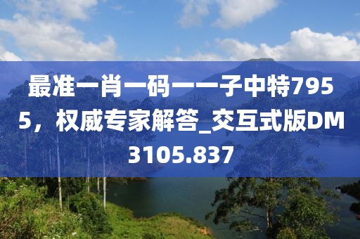 最准一肖一码一一子中特7955，权威专家解答_交互式版DM3105.837