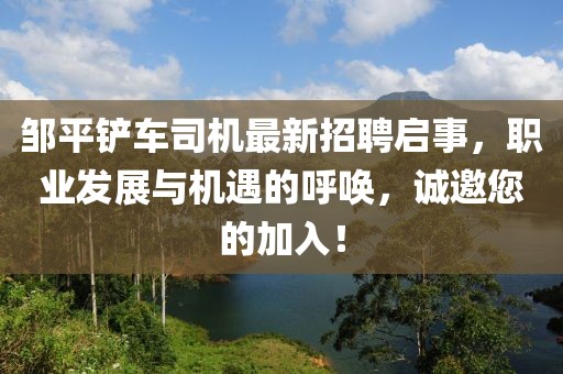 邹平铲车司机最新招聘启事，职业发展与机遇的呼唤，诚邀您的加入！