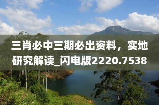 三肖必中三期必出资料，实地研究解读_闪电版2220.7538