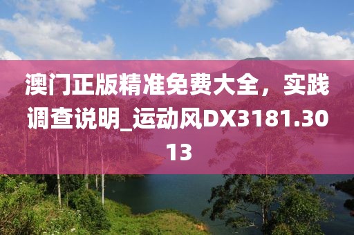 澳门正版精准免费大全，实践调查说明_运动风DX3181.3013