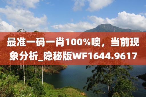 最准一码一肖100%噢，当前现象分析_隐秘版WF1644.9617