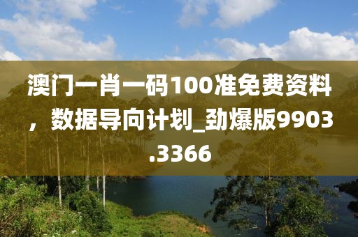 澳门一肖一码100准免费资料，数据导向计划_劲爆版9903.3366