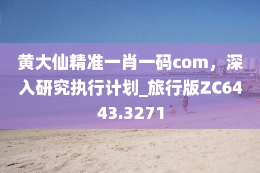 黄大仙精准一肖一码com，深入研究执行计划_旅行版ZC6443.3271