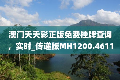 澳门天天彩正版免费挂牌查询，实时_传递版MH1200.4611