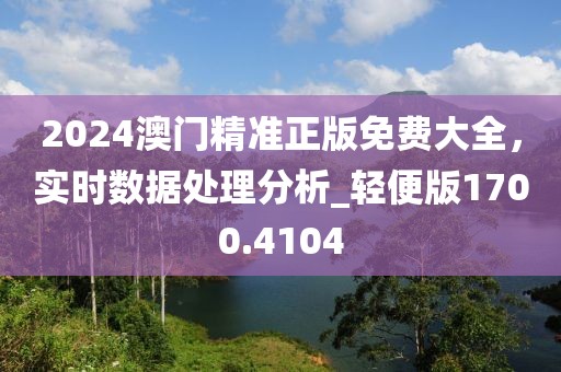 2024澳门精准正版免费大全，实时数据处理分析_轻便版1700.4104